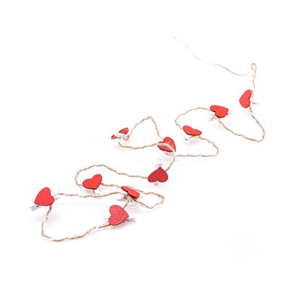 Ghirlandă luminoasă cu LED DecoKing Hearts 10 becuri, lungime 1,4 m-image-1