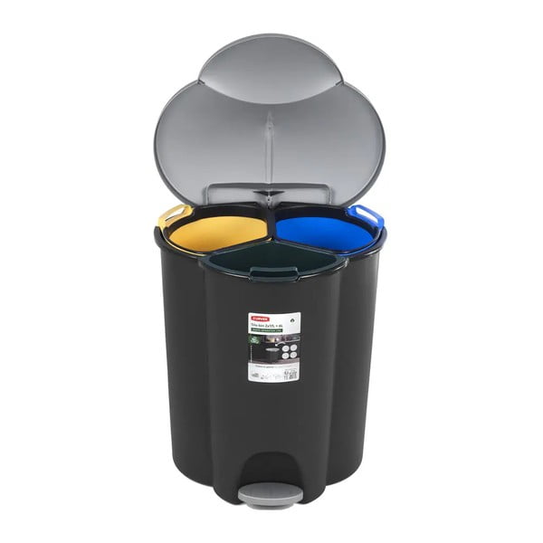 Coș de gunoi cu pedală pentru sortarea deșeurilor 17+17+6 l Trio - Curver-image-2