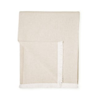 Pled din amestec de bumbac Euromant Summer Linen, 140 x 180 cm, bej