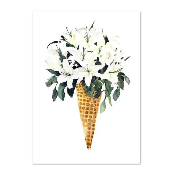 Poster Leo La Douce White Flower Cone, 29,7 x 42 cm