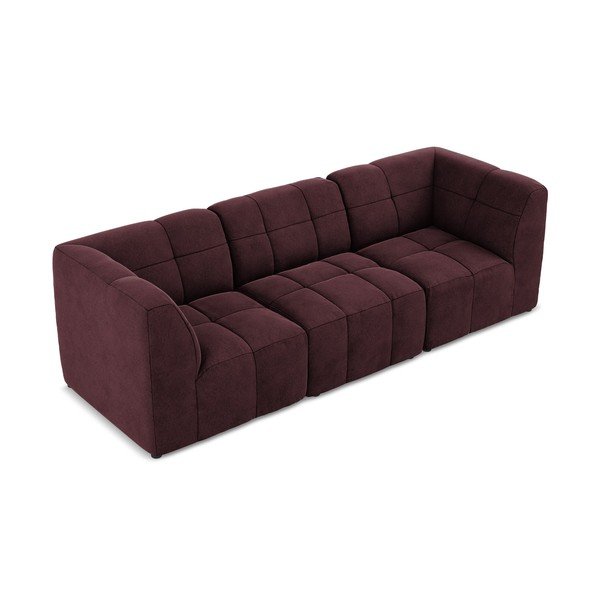 Canapea burgundy cu tapițerie din catifea 255 cm Aloha – Makamii-image-3