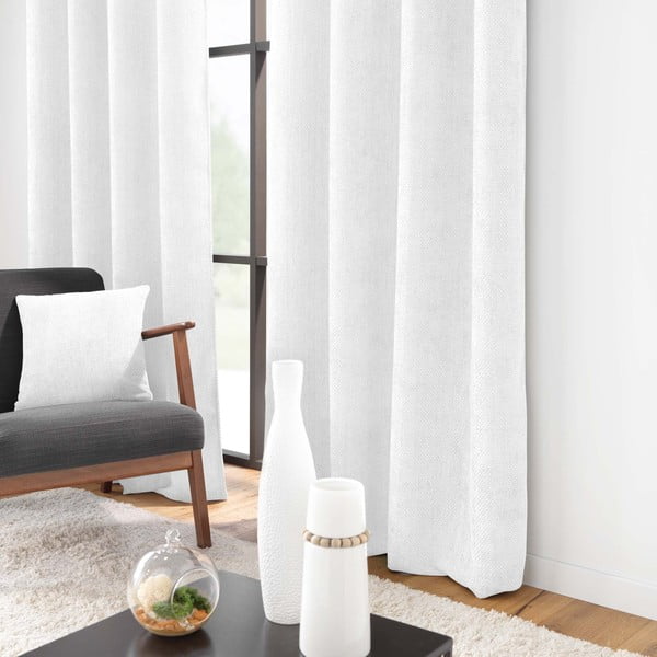 Draperie albă din janilie 140x260 cm Leo – douceur d'intérieur-image-1