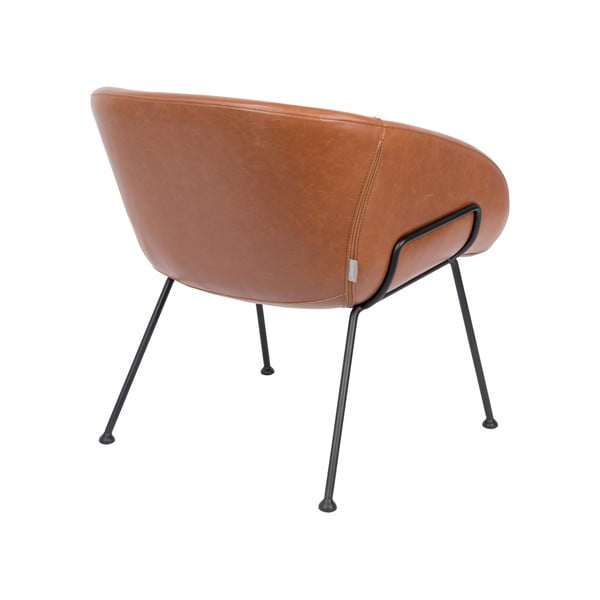 Fotoliu din piele ecologică Zuiver Feston, maro-image-4