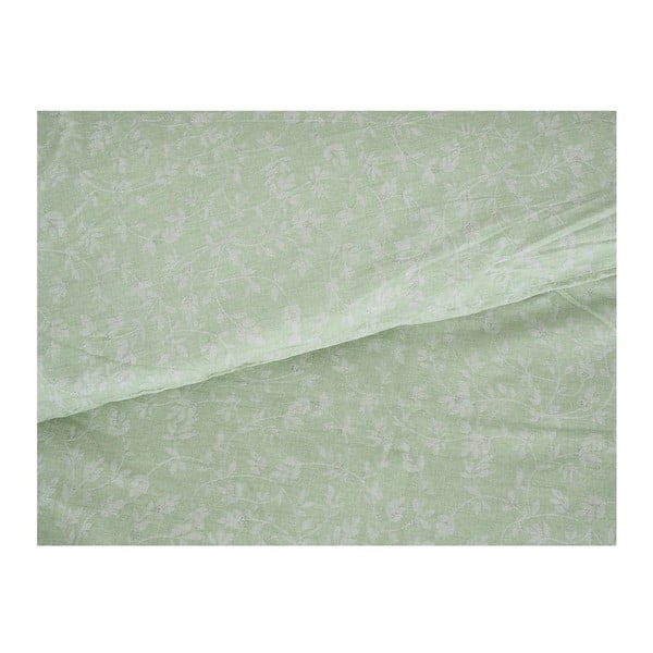 Lenjerie de pat verde din țesătură crep pentru pat de o persoană 140x200 cm Green Flowers – B.E.S.-image-1