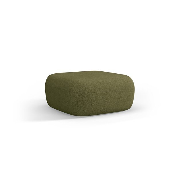 Puf verde cu tapițerie din țesătură bouclé Jenny – Micadoni 