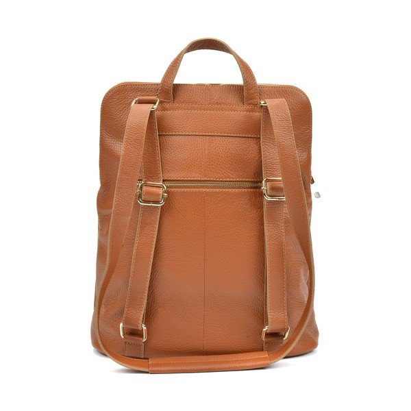Rucsac din piele Isabella Rhea Carrie, maro coniac-image-1