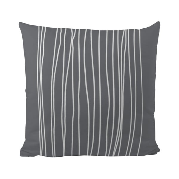 Pernă Black Shake White Stripes in Grey, 40x40 cm