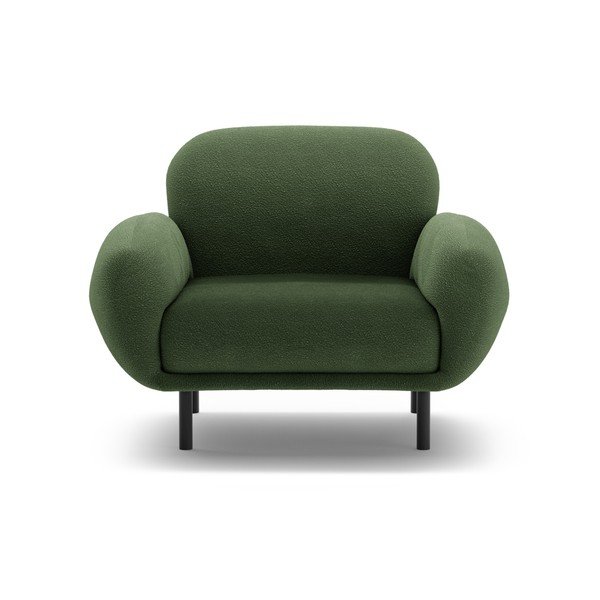 Fotoliu verde cu tapițerie din țesătură bouclé Poppy – Micadoni -image-1