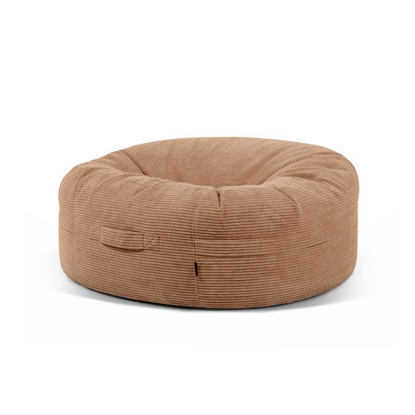 Fotoliu bean bag maro cu tapițerie din catifea reiată Roll 135 – SLOWDOWN