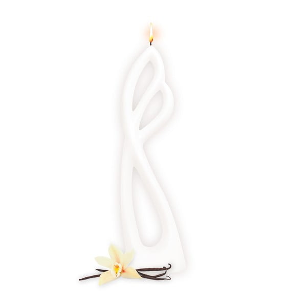 Lumânare parfumată Alusi Ava, aromă de vanilie, alb, 8 ore