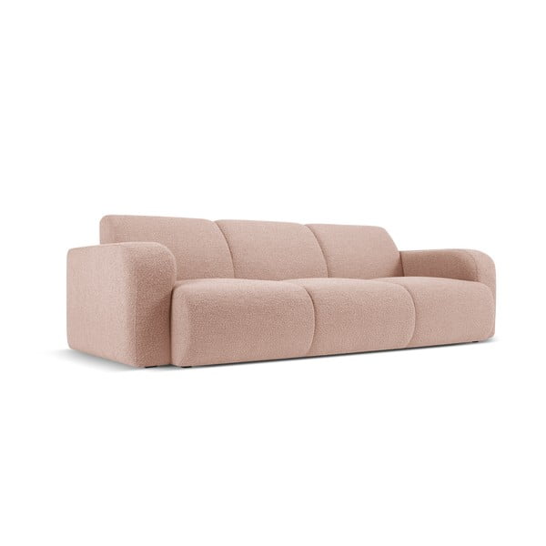 Canapea roz cu tapițerie din stofă bouclé 235 cm Molino – Micadoni Home-image-2
