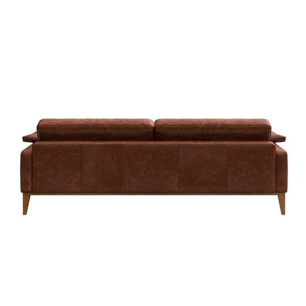 Canapea din piele MESONICA Musso, maro coniac, 211 cm-image-3