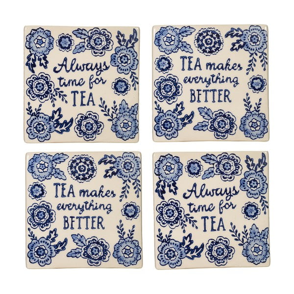 Coasters albe/albastre 4 buc. din ceramică Blue Willow – Sass & Belle