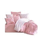Lenjerie de pat albă-roz din bumbac ranforcé pentru pat de o persoană 140x200 cm Soft Geometry – Mila Home Luxury