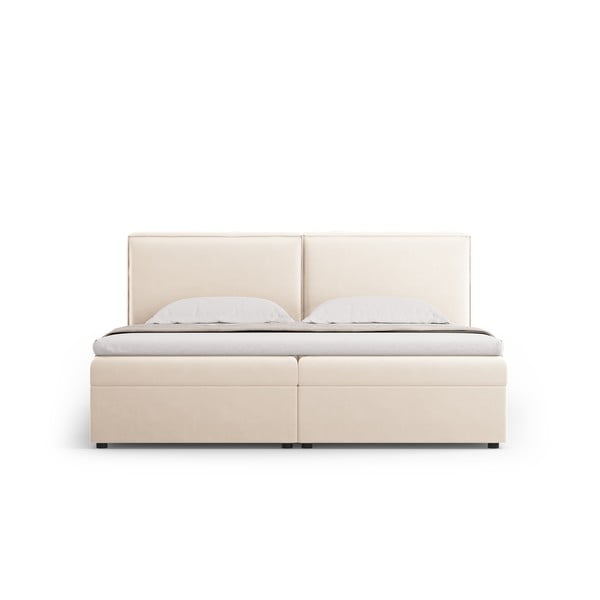 Pat boxspring crem cu spațiu de depozitare 160x200 cm Arendal – Cosmopolitan Design-image-3