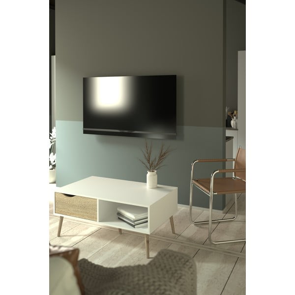 Măsuță de cafea Tvilum Oslo, 99x60 cm, alb-natural-image-1