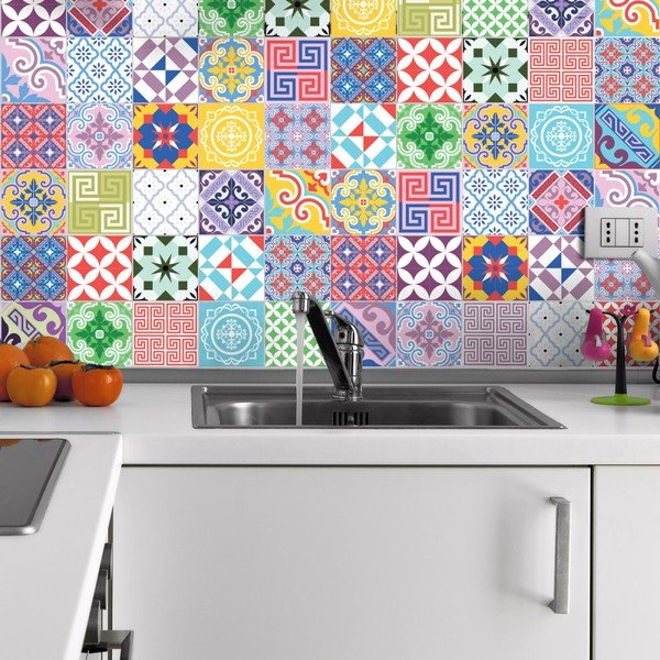 Set 60 autocolante Ambiance Vintage Artistic Tiles, 10 x 10 cm-image-1