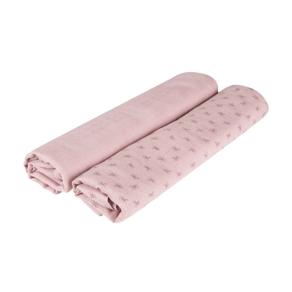 Pătură  înfășat pentru copii roz din muselină 120x120 cm Lil Planet – Roba