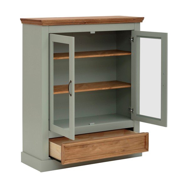 Vitrină verde-deschis din lemn de pin 100x120 cm Selma – Støraa-image-3