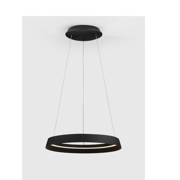 Lustră negru-mat LED cu intensitate reglabilă din aluminiu cu abajur din sticlă acrilică ø 45 cm Ormi – Nova Luce-image-3