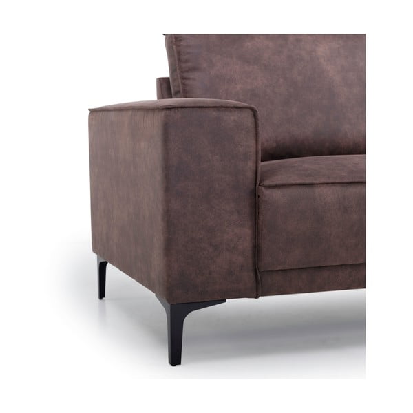 Fotoliu maro   din imitație de piele Copenhagen - Scandic-image-1
