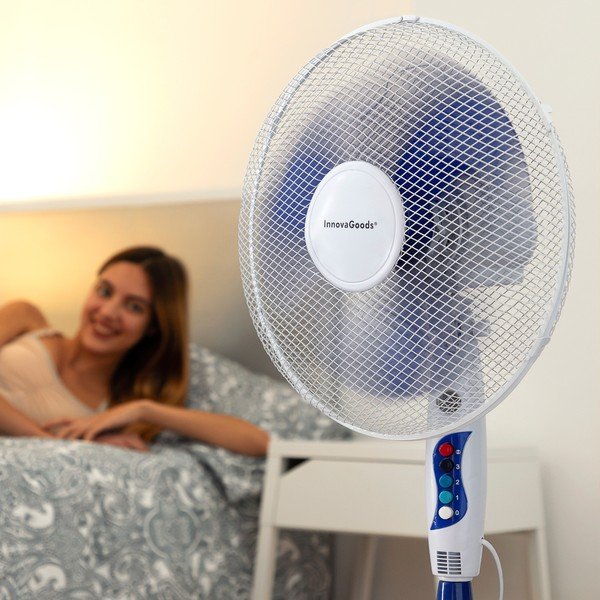 Ventilator cu stativ InnovaGoods, ø 40 cm, alb-albastru-image-4