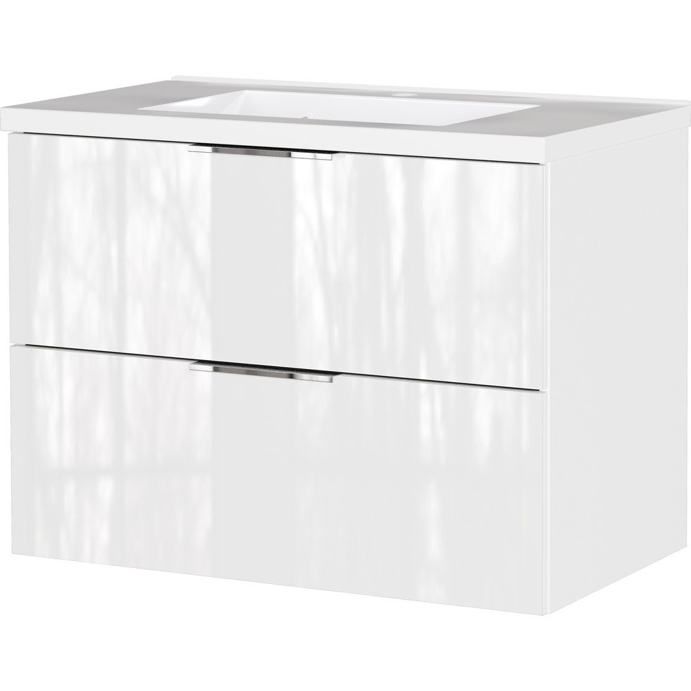 Dulap sub chiuvetă alb suspendat cu aspect lucios 81x61 cm Celano – Germania