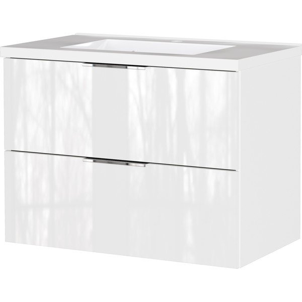 Dulap sub chiuvetă alb suspendat cu aspect lucios 81x61 cm Celano – Germania