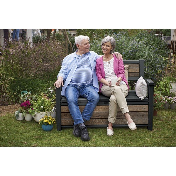 Bancă de grădină maro închis din plastic Deco – Keter-image-3