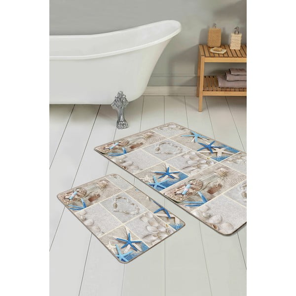 Covorașe de baie bej 2 buc. 60x100 cm – Mila Home-image-1