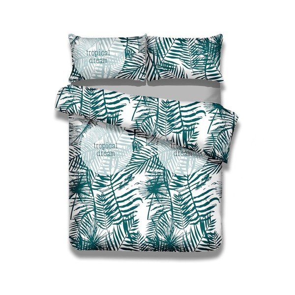 Set 2 huse pentru pilotă și 2 fețe de pernă din bumbac AmeliaHome Averi Bush, 155 x 220 cm + 80 x 80 cm