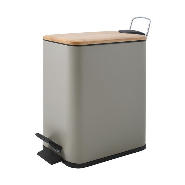 Coș de gunoi taupe cu pedală din oțel 5 l   Erik – Spirella-image-1
