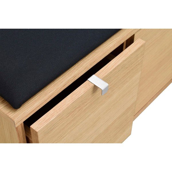 Pantofar negru/în culoare naturală cu bancă cu aspect de lemn de stejar Confetti – Rowico-image-4