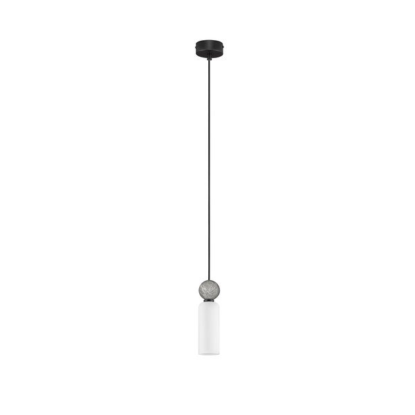 Lustră negru-mat din piatră cu abajur din sticlă ø 6 cm Filomena – Nova Luce