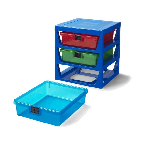 Organizator pentru depozitare cu 3 sertare LEGO®, albastru-image-3