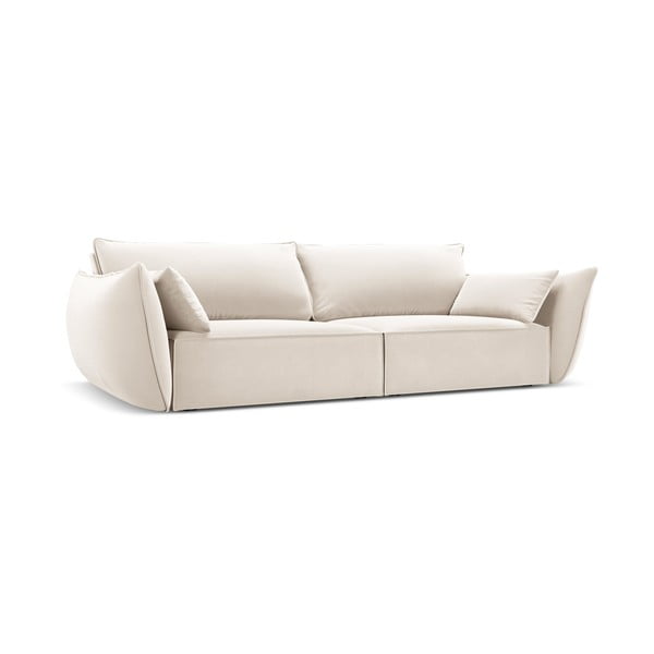 Canapea bej cu tapițerie din catifea 208 cm Vanda – Mazzini Sofas-image-2