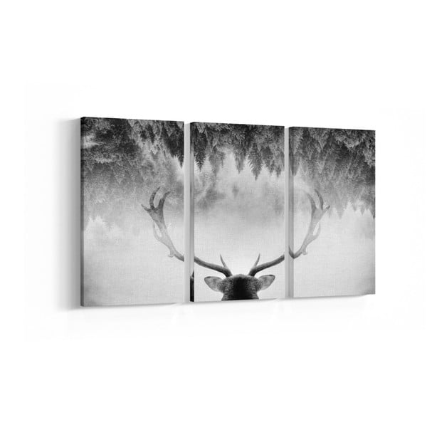 Set 3 tablouri Deer, 20 x 40 cm