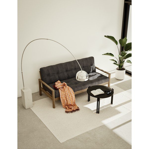 Măsuță de cafea neagră rotundă din lemn masiv de pin ø 60 cm Sticks – Karup Design-image-1