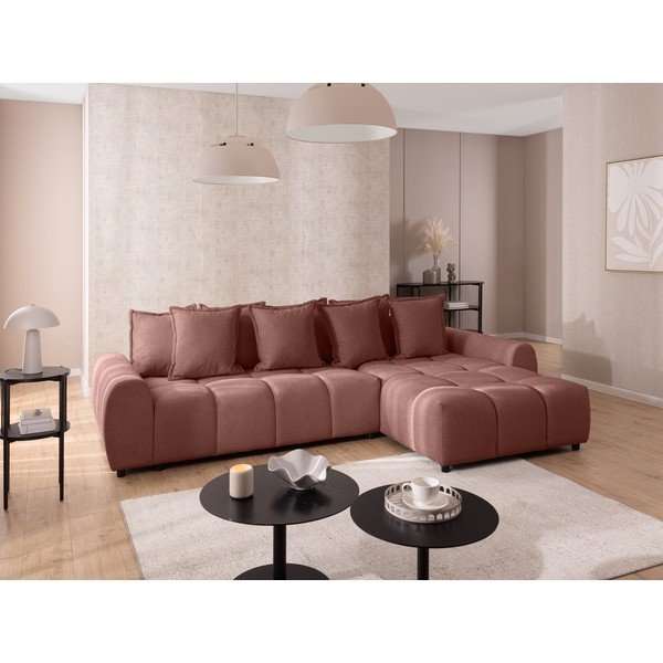 Colțar teracotă (cu colț pe partea dreaptă/cu șezlong) Albane  – Ropez-image-1