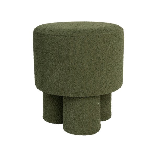 Taburet verde cu tapițerie din țesătură bouclé Marcos – White Label