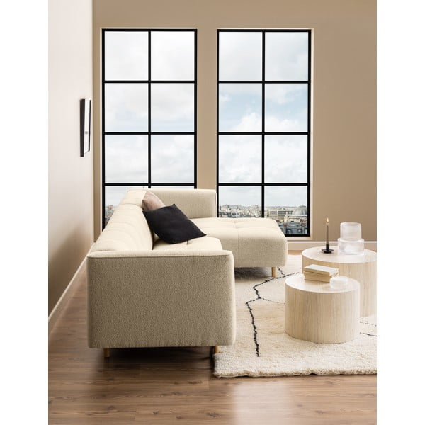 Măsuțe de cafea bej 2 buc. rotunde cu aspect de piatră ø 58 cm Dice – Actona-image-2