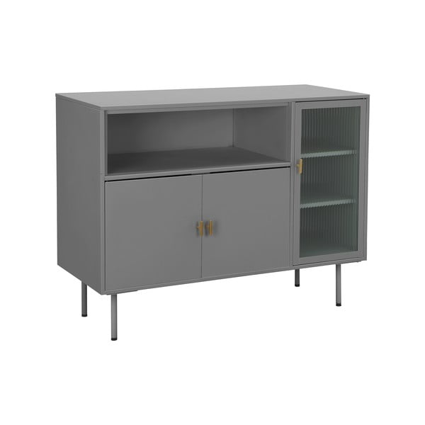 Vitrină gri din metal 104x80 cm Rosalie – Støraa-image-2