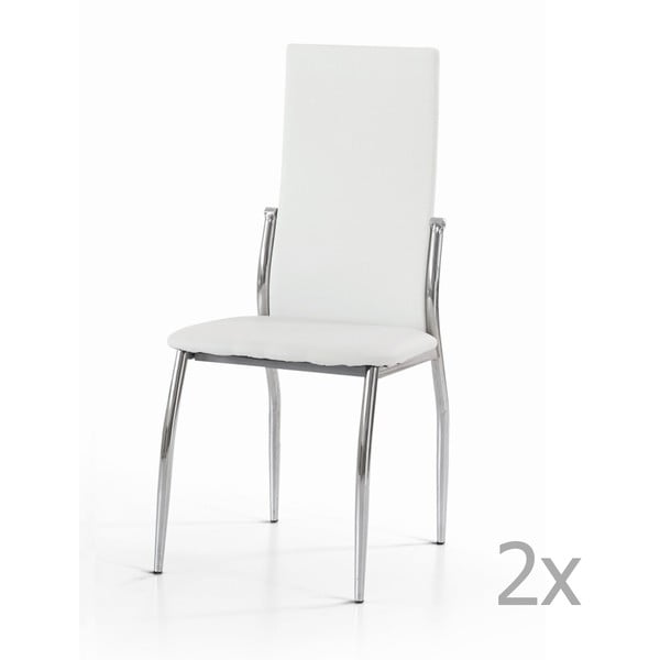 Set 2 scaune Castagnetti Simple, alb
