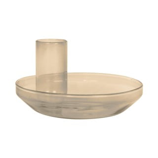 Suport de lumânări din sticlă PT LIVING Tub, maro deschis