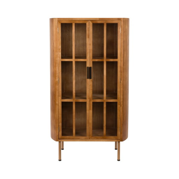 Vitrină în culoare naturală din lemn de arbore de cauciuc 80x140x38 cm Yaz – White Label