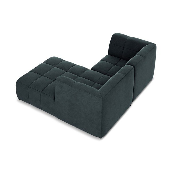 Colțar albastru cu tapițerie din catifea (cu colț pe partea dreaptă/cu șezlong) Aloha – Makamii-image-4