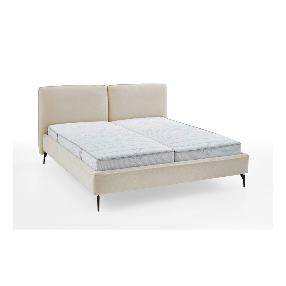 Pat matrimonial fildeș tapițat fără somieră 160x200 cm Infinity – Meise Möbel