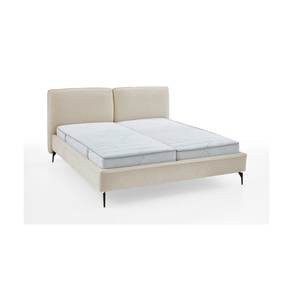Pat matrimonial fildeș tapițat fără somieră 160x200 cm Infinity – Meise Möbel