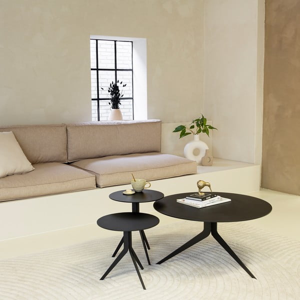 Măsuță de cafea neagră rotundă din metal ø 78 cm Daley – Spinder Design-image-3