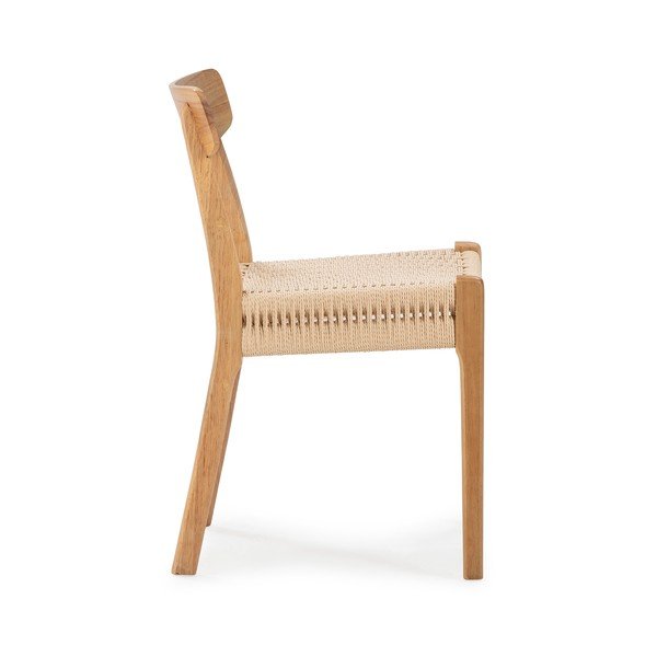 Scaune de dining în culoare naturală 2 buc. din lemn de arbore de cauciuc Biel – MOME-image-4